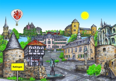 Ratingen 3D-Grafik von Thaddäus Labisch